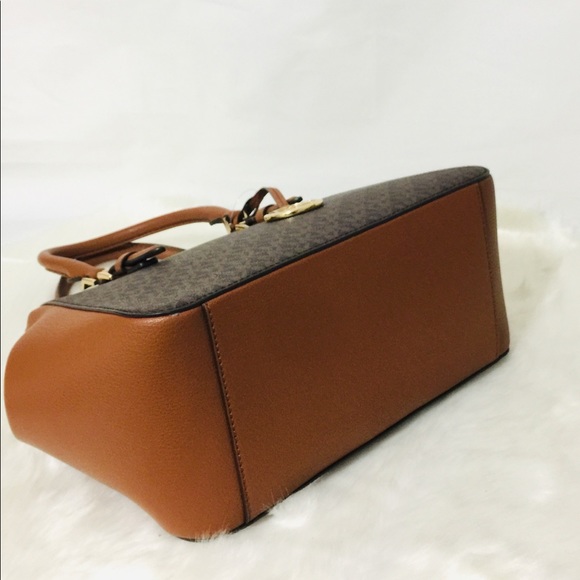 NWT Michael Kors Charlotte Brown large Satchel Bag - Picture 3 of 15